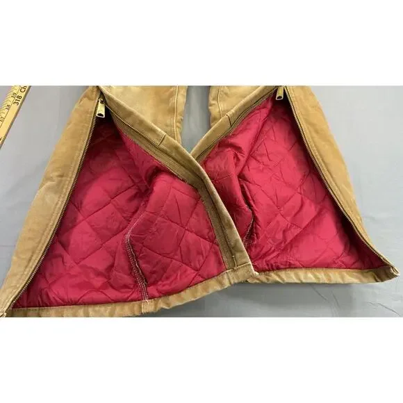 Vintage Carhartt Boys Overalls Large Quilted Lined Double Knee Brown - Picture 6 of 9